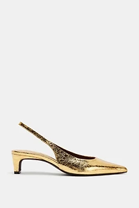 METALLIC KITTEN HEEL SHOES