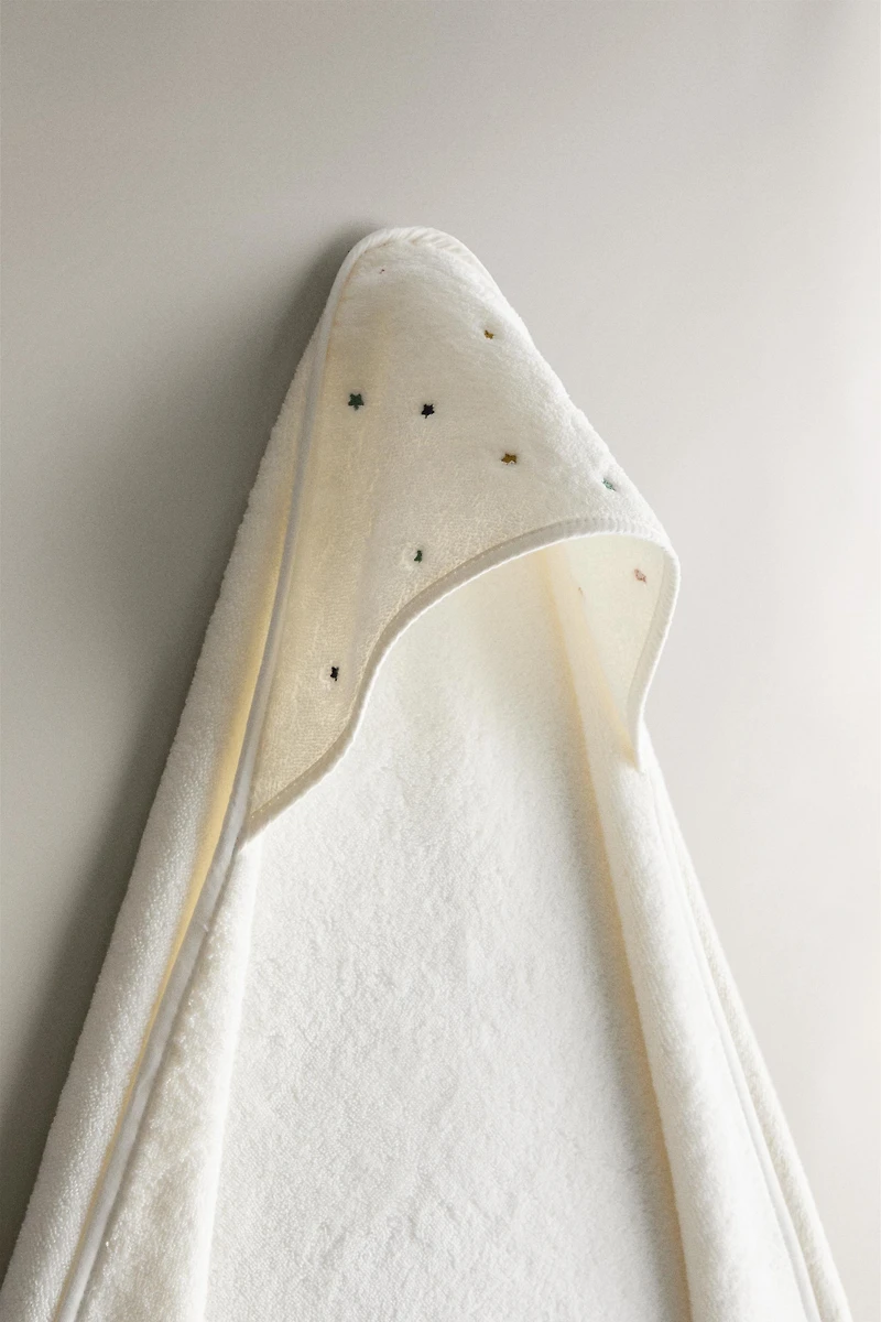 STARS HOODED BABY TOWEL