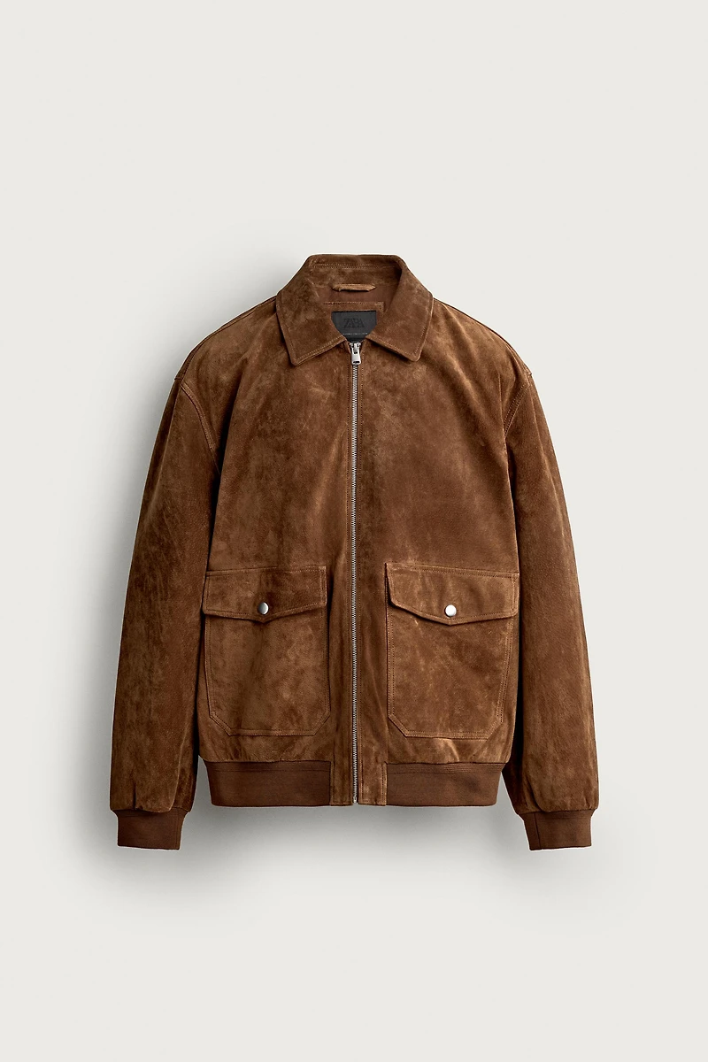 SUEDE LEATHER JACKET WITH POCKETS