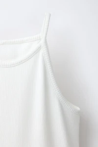 RUFFLED RIBBED DRESS
