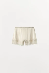 SHORT EN MÉLANGE DE SOIE ET DENTELLE