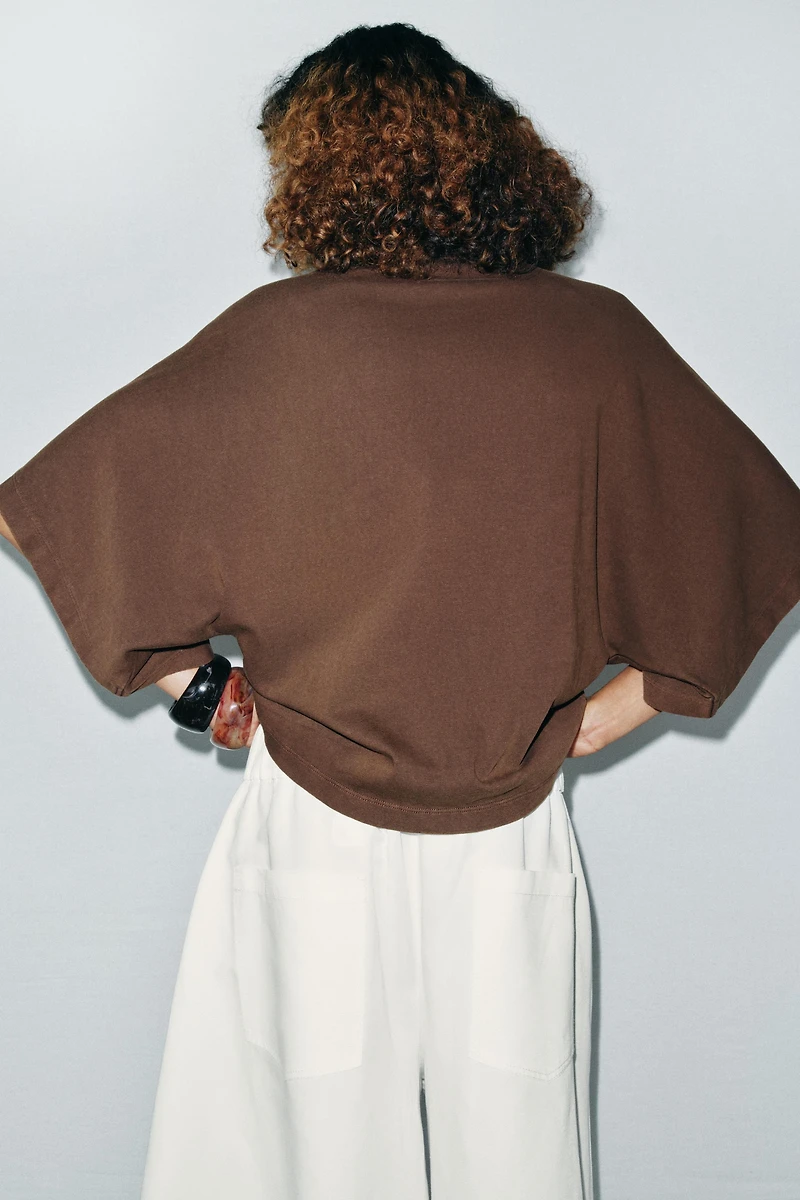 WASHED CAPE SLEEVE T-SHIRT