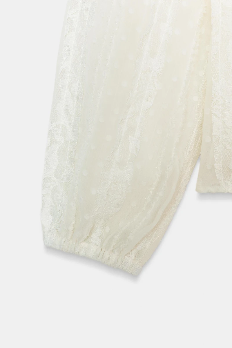 CHEMISE ROMANTIQUE EN PLUMETIS
