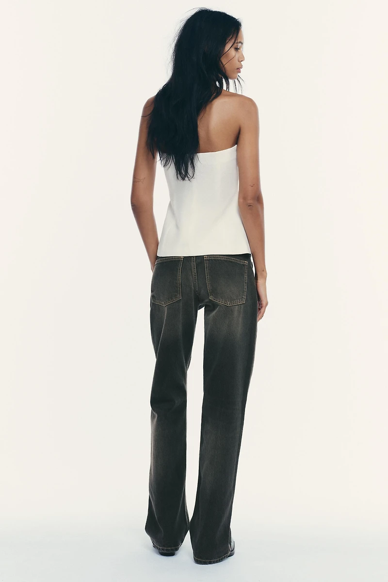 LINEN-LOOK BANDEAU TOP