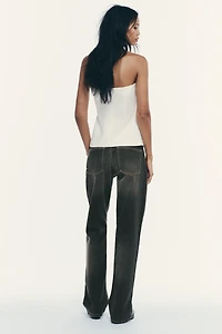 LINEN-LOOK BANDEAU TOP