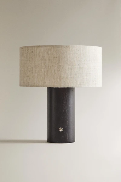 LAMPE DE TABLE SANS FIL BOIS ET LIN PETITE