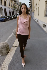 BEADED SATIN EFFECT TOP