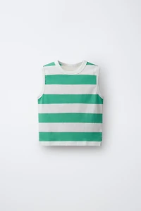 STRIPED SLEEVELESS T-SHIRT