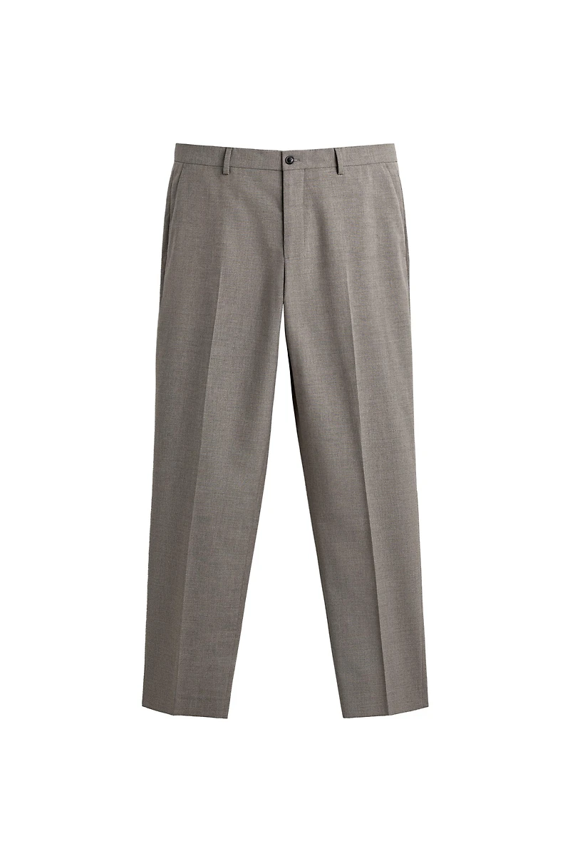 REGULAR FIT TEXTURED SUIT PANTS