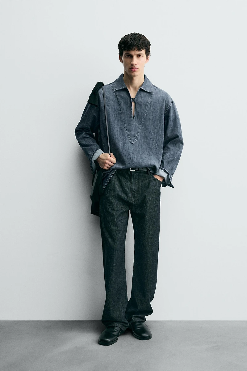 WASHED DENIM OVERSHIRT