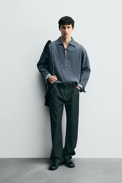 WASHED DENIM OVERSHIRT