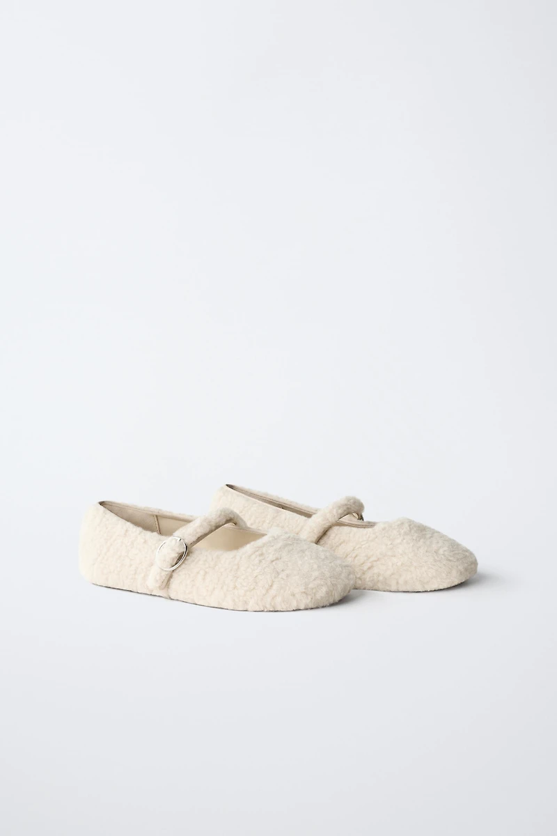 SHEARLING BALLET FLATS