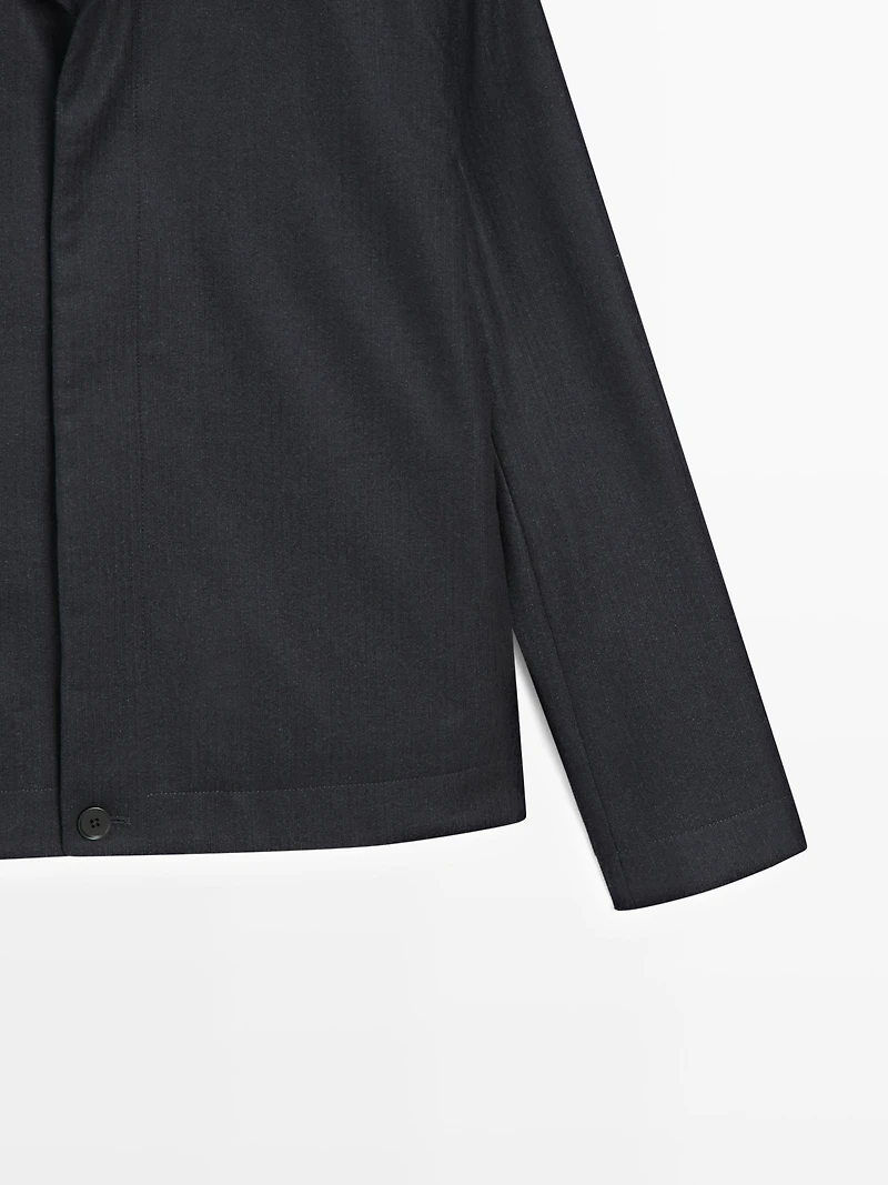 100% wool corduroy-effect flannel overshirt