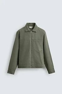 WASHED ZIP-UP OVERSHIRT