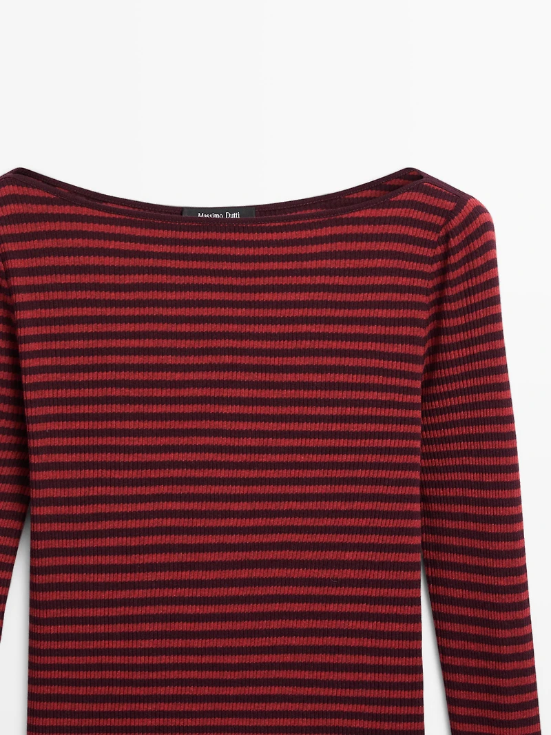 Striped long sleeve T-shirt