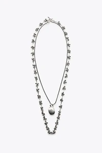 2-PACK NECKLACES WITH PIECES AND BOTTLE