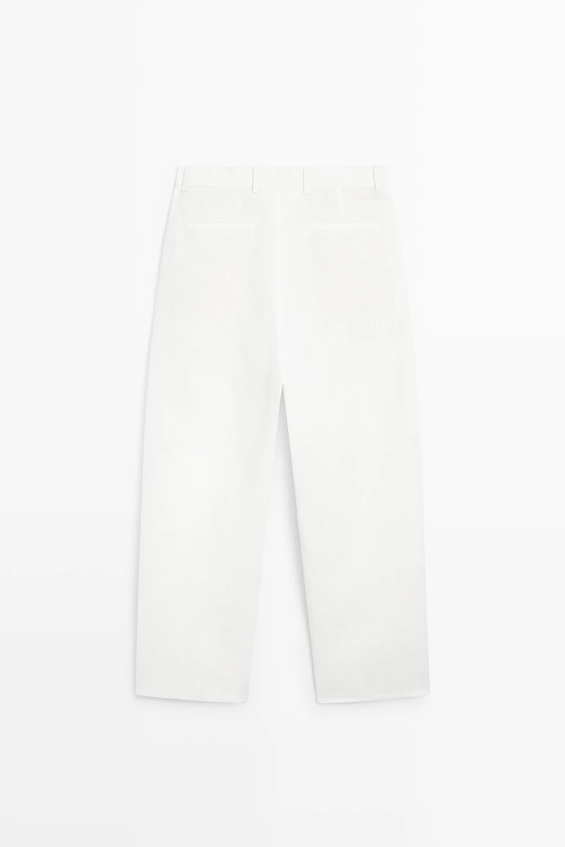 100% linen pants with dart detail