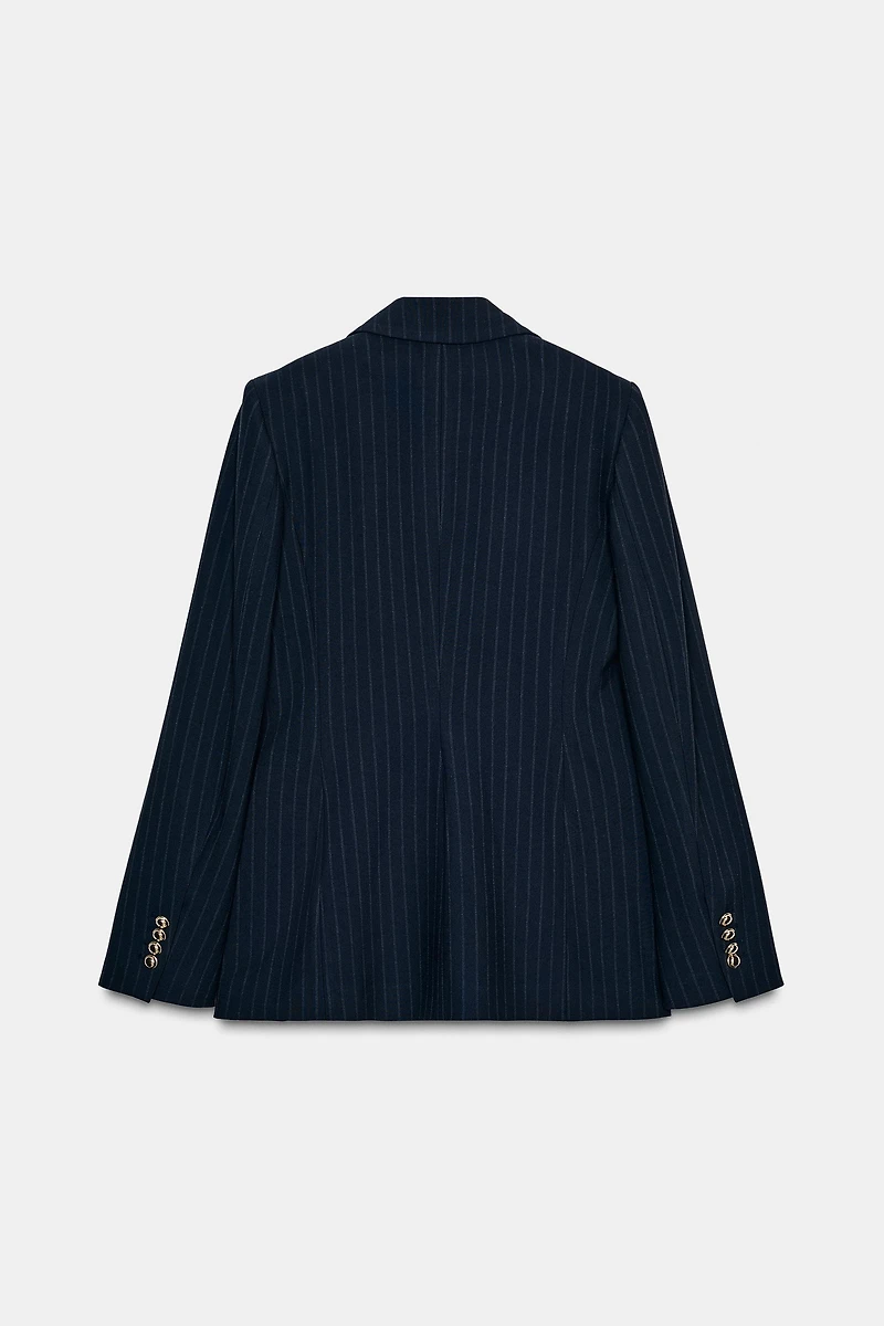 PINSTRIPE BLAZER WITH SHOULDER PADS