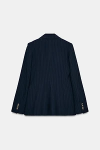 PINSTRIPE BLAZER WITH SHOULDER PADS