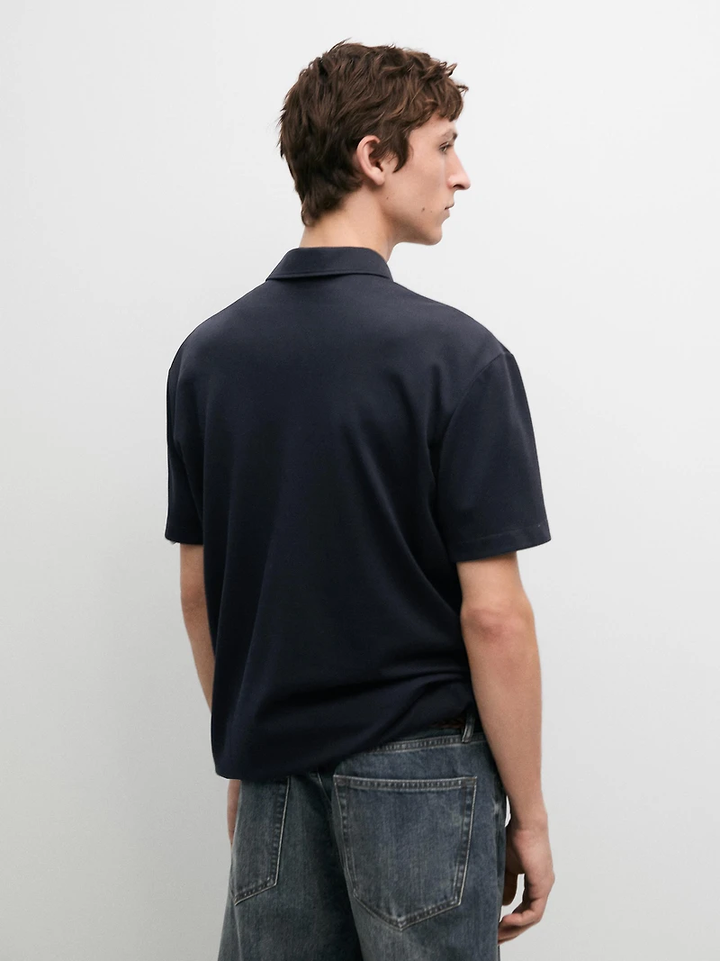 Short-sleeved polo shirt, 100% cotton