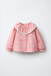 EMBROIDERED PLAID SHIRT
