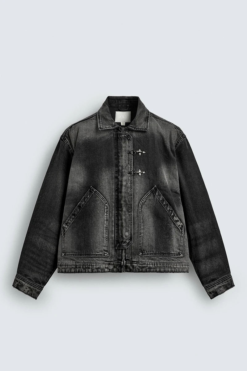 VESTE EN DENIM COUPE AMPE AVEC ALAMARS