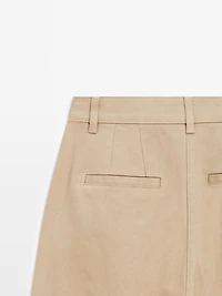 Wide-leg darted trousers