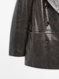 100% nappa leather buttoned blazer - STUDIO