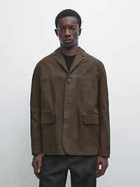 Nubuck leather blazer