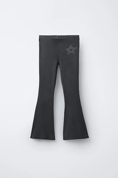 LEGGING FLARE EFFET DÉLAVÉ ÉTOILES