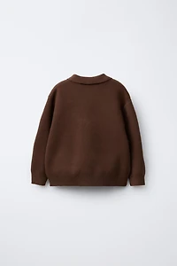 KNIT POLO SWEATER