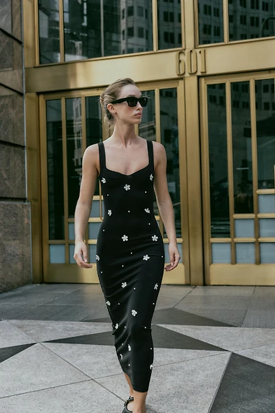 ROBE MIDI STRETCH FLEURS