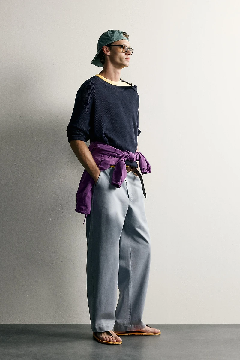 WASHED RELAXED FIT CHINO PANTS