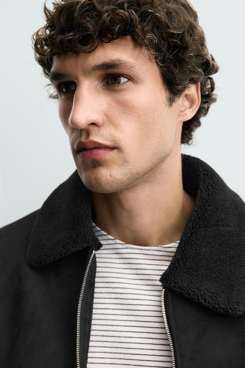 COMBINED FAUX SUEDE JACKET
