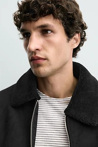 COMBINED FAUX SUEDE JACKET