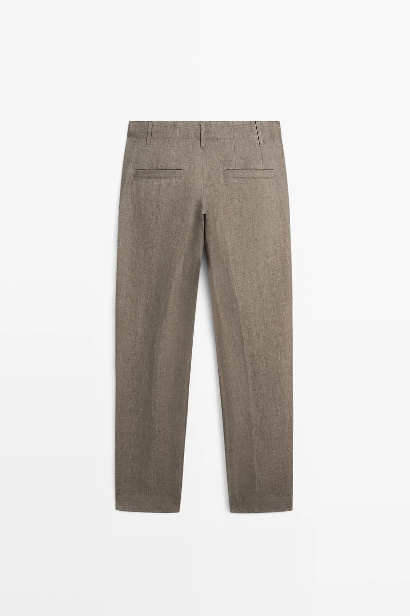 Faded total look 100% linen pants