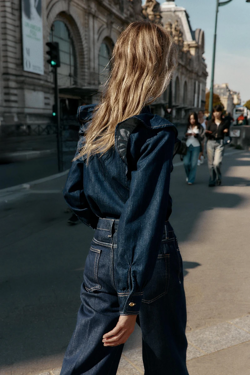 Z1975 DENIM RUFFLED SHIRT