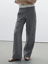 100% linen straight-leg jeans