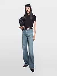 High-waist wide-leg jeans