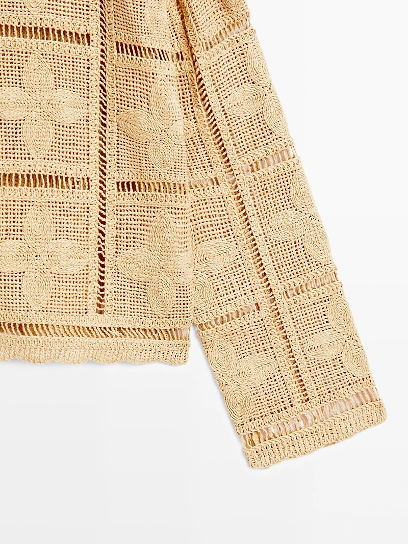Cutwork crochet cardigan