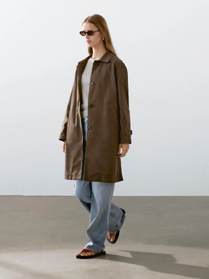 Cotton blend trench coat