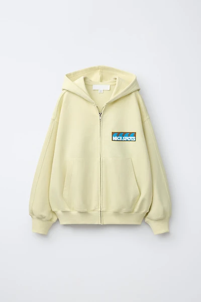 PRINTED ZIP SWEATSHIRT