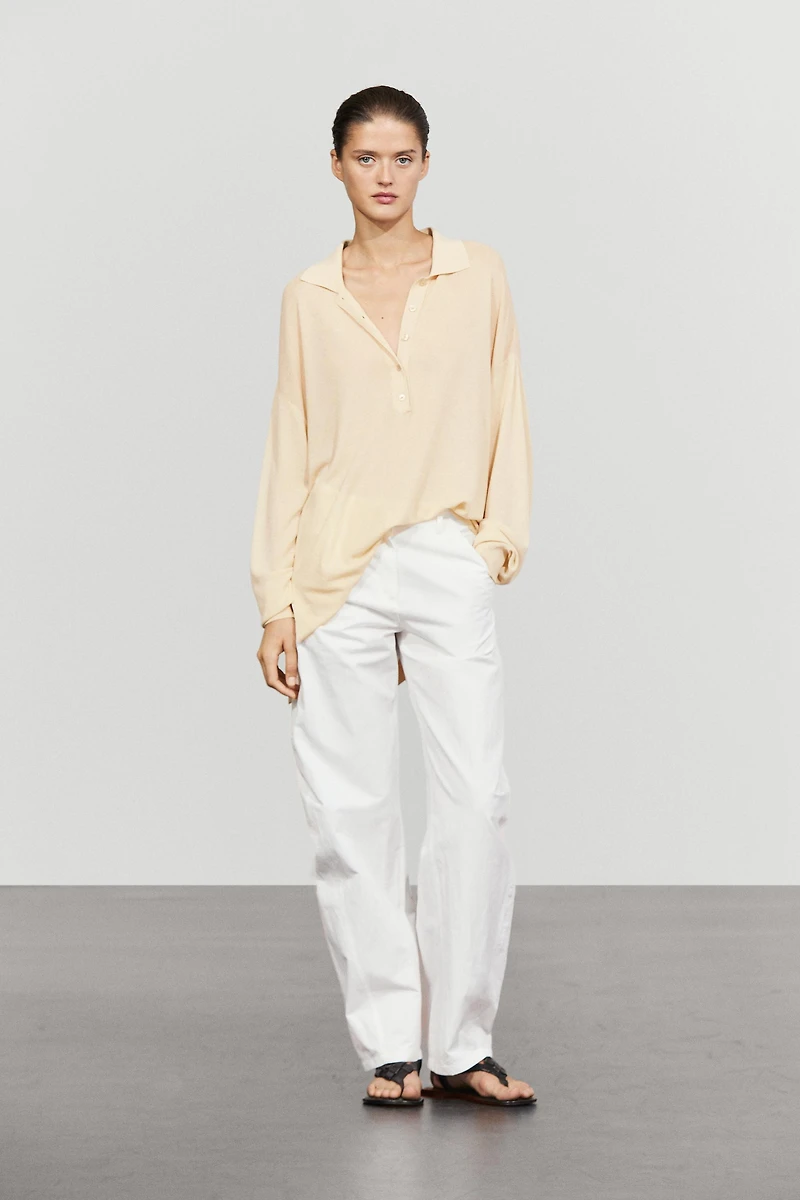 Polo collar sweater