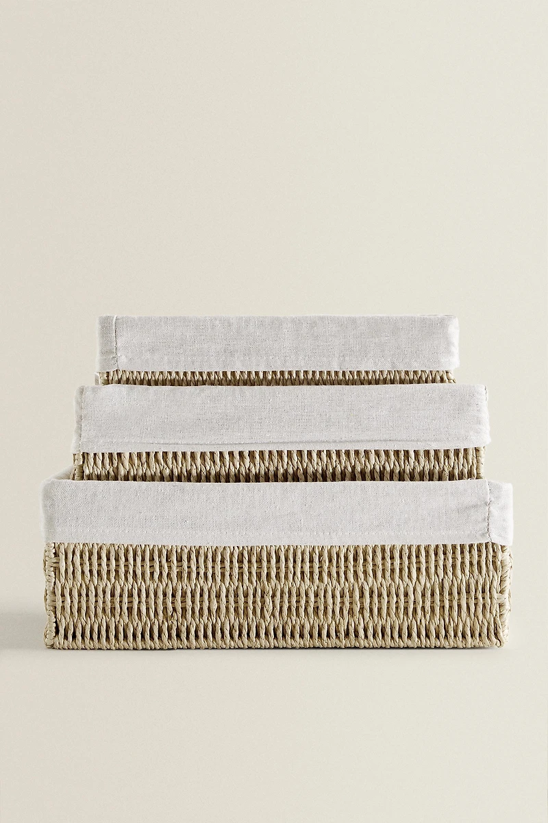 RECTANGULAR FABRIC INTERIOR BASKET