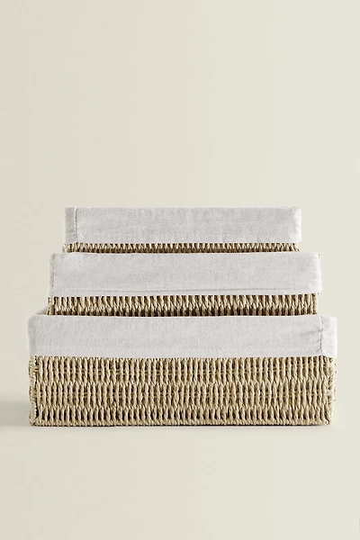 RECTANGULAR FABRIC INTERIOR BASKET