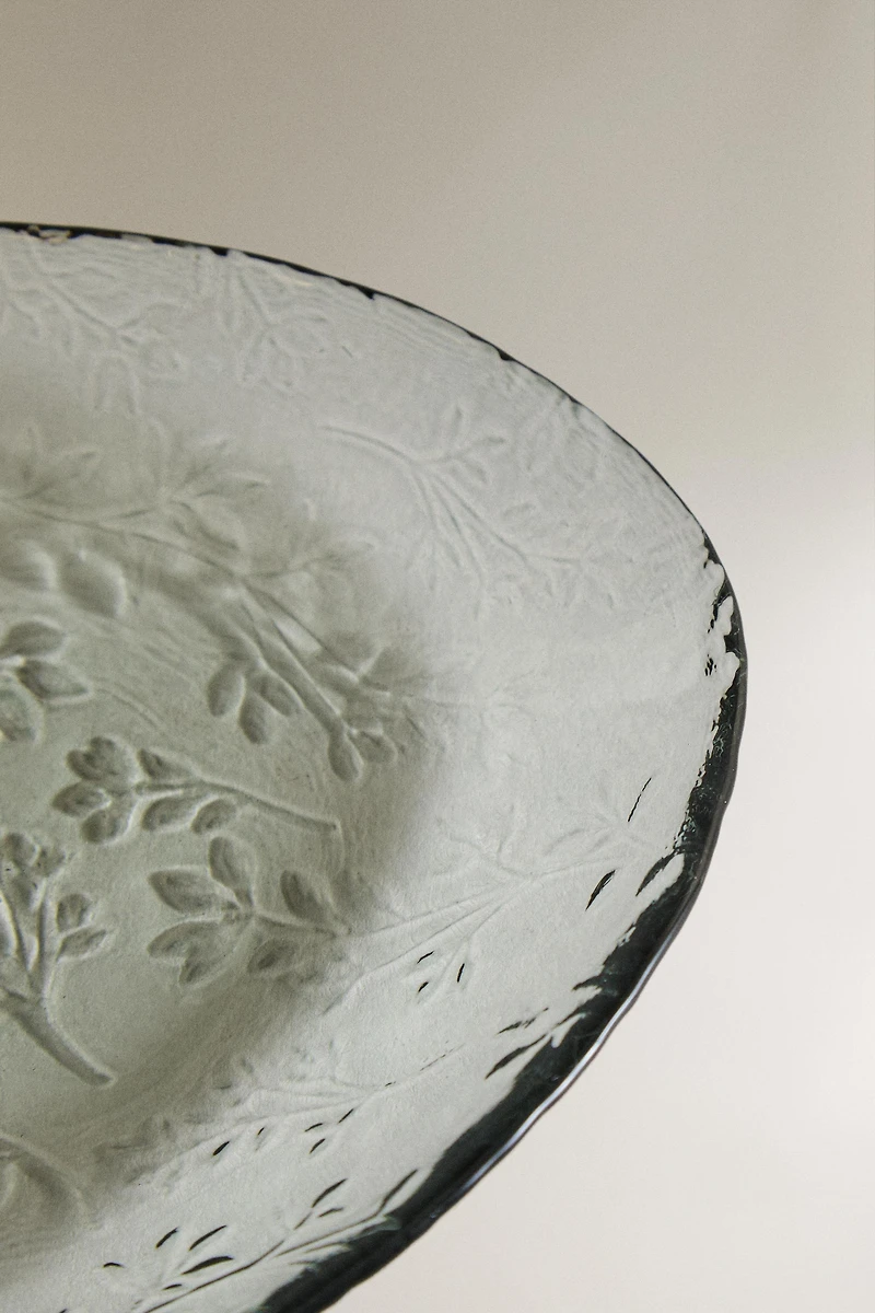 SMALL FLORAL GLASS BOWL