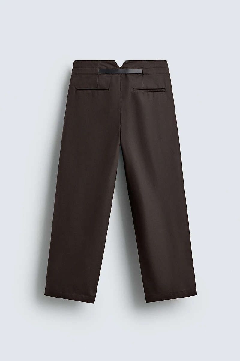 PLEATED BELTED PANTS