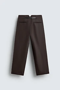 PLEATED BELTED PANTS