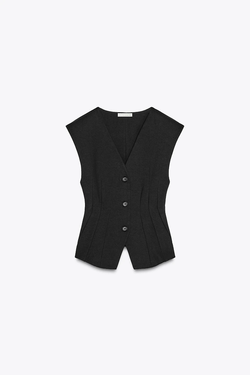 INTERLOCK KNIT VEST TOP