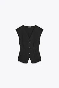 INTERLOCK KNIT VEST TOP